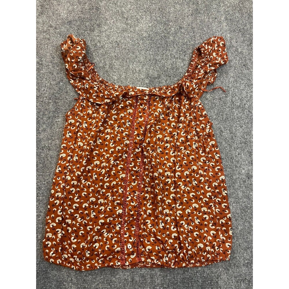 Sienna Sky Top Womens Medium M Brown Sleeveless Elastic Blouse